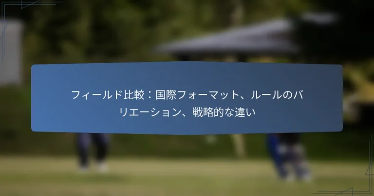 フィールド比較：国際フォーマット、ルールのバリエーション、戦略的な違い