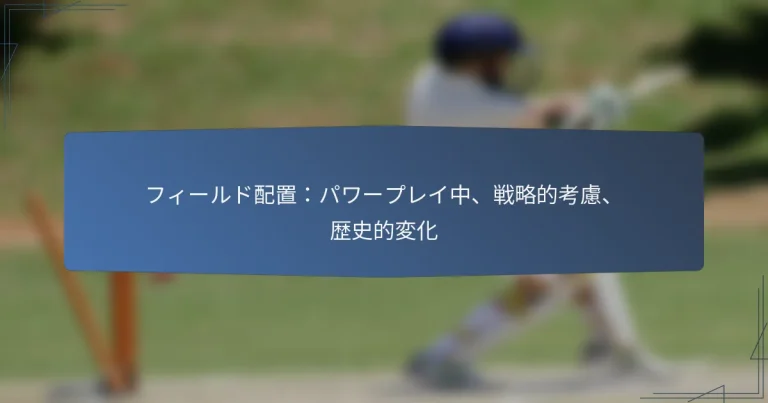 フィールド配置：パワープレイ中、戦略的考慮、歴史的変化