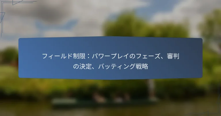 フィールド制限：パワープレイのフェーズ、審判の決定、バッティング戦略
