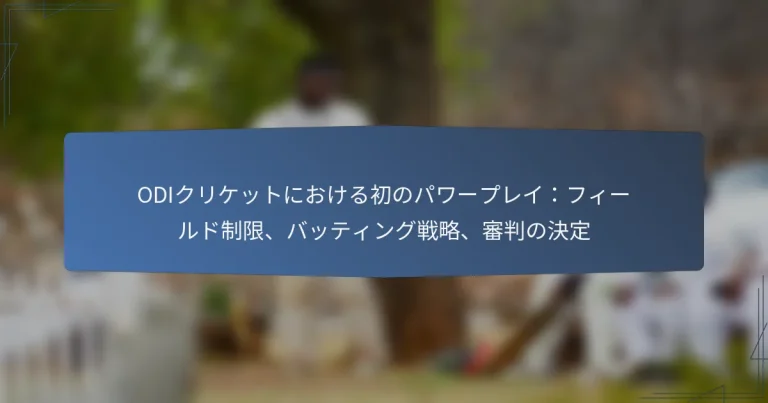 ODIクリケットにおける初のパワープレイ：フィールド制限、バッティング戦略、審判の決定