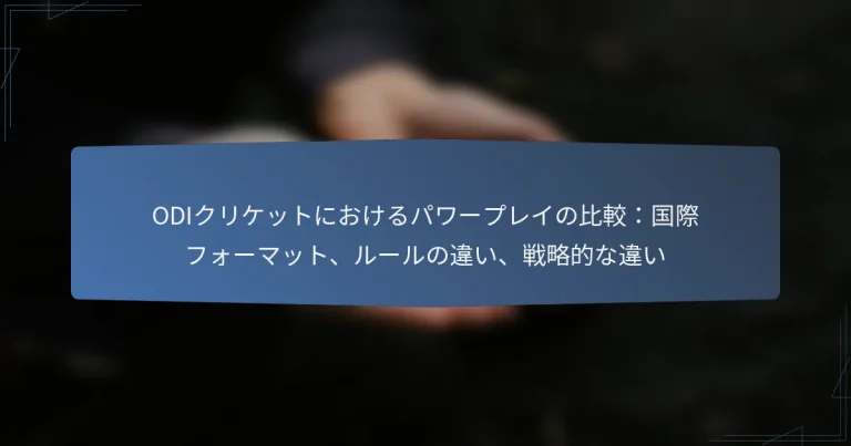 ODIクリケットにおけるパワープレイの比較：国際フォーマット、ルールの違い、戦略的な違い